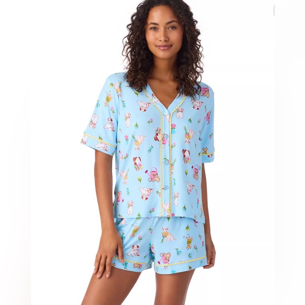 Cuddl Duds Dogs short sleeve pajama set medium NWT